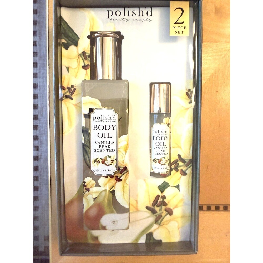 Polish'd Winter Garden Body Oil and Rollerball Set Vanilla Pear New In Box
